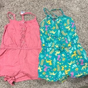Disney and Maggie & Zoe Pink and Teal Kids Romper Duo